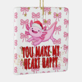 Schattigee axolotl-kerstmis keramisch ornament (Rechts)