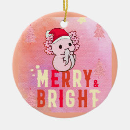 Schattigee axolotl-kerstmis keramisch ornament