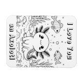 Schattigee axolotl | Kind Volwassen kleuren Magneet (Horizontaal)