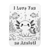 Schattigee axolotl | Kind Volwassen kleuren Magneet (Verticaal)