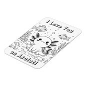 Schattigee axolotl | Kind Volwassen kleuren Magneet (Linkerzijde)