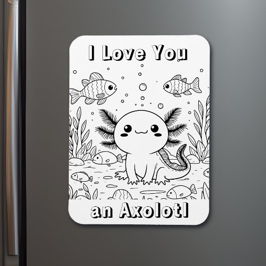 Schattigee axolotl | Kind Volwassen kleuren Magneet