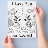 Schattigee axolotl | Kleurplaat van kind Flyer (Hand)