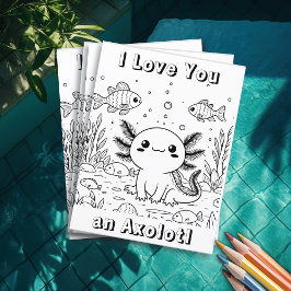 Schattigee axolotl | Kleurplaat van kind Flyer