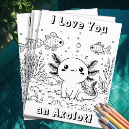 Schattigee axolotl | Kleurplaat van kind Flyer