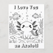 Schattigee axolotl | Kleurplaat van kind Flyer (Voorkant)