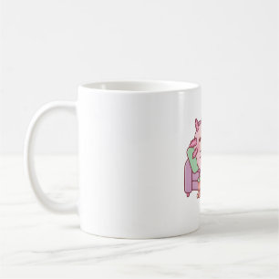 Schattigee Axolotl koelen met handphone bubble tea Koffiemok