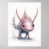 Schattigee Axolotl-kunst: Poster (Voorkant)
