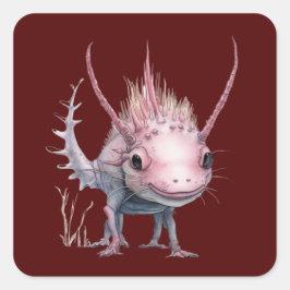 Schattigee Axolotl-kunst Vierkante Sticker