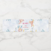 Schattigee Axolotl Meisje Verjaardag Water Bottle  Waterfles Etiket (Enkel label)