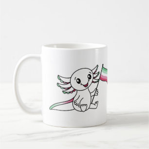 Schattigee Axolotl met Abrosexual Pride Flag LGBTQ Koffiemok