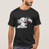 Schattigee Axolotl met Abrosexual Pride Flag LGBTQ T-shirt (Voorkant)