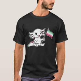 Schattigee Axolotl met Abrosexual Pride Flag LGBTQ T-shirt