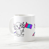 Schattigee Axolotl met Androgyne Pride Flag LGBTQ+ Koffiemok (Voorkant links)