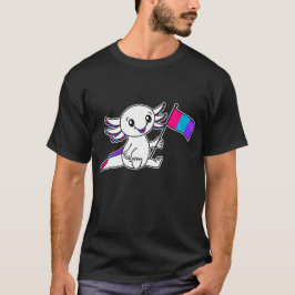 Schattigee Axolotl met Androgyne Pride Flag LGBTQ+ T-shirt