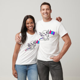 Schattigee Axolotl met Androgyne Pride Flag LGBTQ+ T-shirt