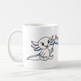Schattigee Axolotl met Bigender Pride Flag LGBTQ+ Koffiemok