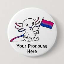 Schattigee Axolotl met Biseksuele Pride Vlag LGBTQ