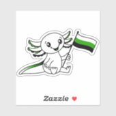 Schattigee Axolotl met Neutrois Pride Flag LGBTQ+ Sticker (Vel)