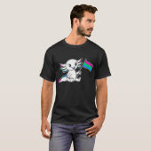 Schattigee Axolotl met Polysexual Pride Flag LGBTQ T-shirt (Voorkant volledig)