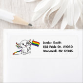 Schattigee Axolotl met Rainbow Pride Flag LGBTQ+ Etiket (Insitu)
