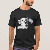 Schattigee Axolotl met Trans Pride Flag LGBTQ+ T-shirt (Voorkant)