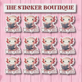 Schattigee Axolotl Naam Lezen Sticker Pack