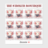 Schattigee Axolotl Naam Lezen Sticker Pack (Vel)