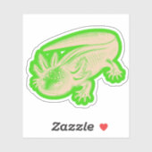 Schattigee Axolotl Nieuwe Design Deep Wood Pallete Sticker (Vel)