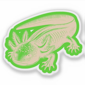 Schattigee Axolotl Nieuwe Design Deep Wood Pallete Sticker