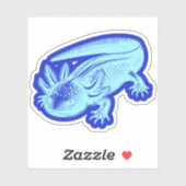 Schattigee Axolotl Nieuwe Design Ocean Blue Vinyl Sticker (Vel)