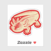 Schattigee Axolotl Nieuwe Design Rood Herfst Vinyl Sticker (Vel)