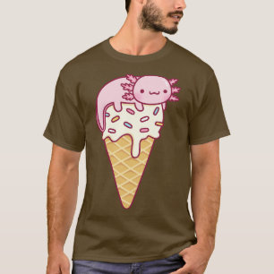 Schattigee Axolotl op vanille ijskegel grappig T-shirt