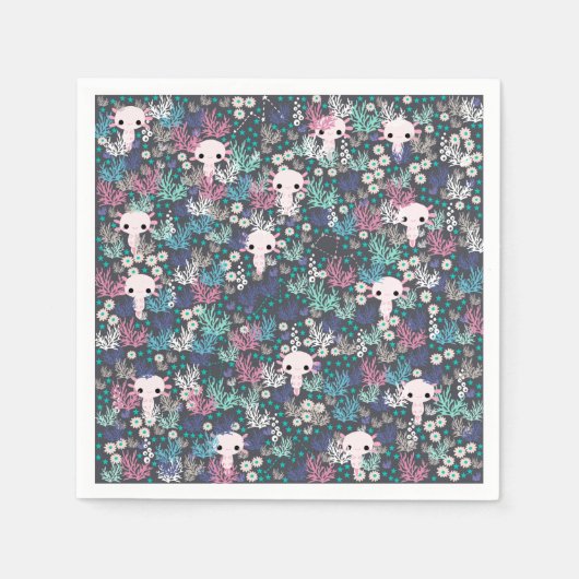 Schattigee Axolotl-papierservetten Servet (Voorkant)