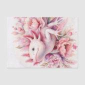 Schattigee Axolotl Pink Floral Art Tissuepapier (Voorkant)