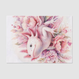 Schattigee Axolotl Pink Floral Art Tissuepapier