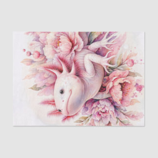 Schattigee Axolotl Pink Floral Art Tissuepapier