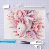 Schattigee Axolotl Pink Floral Art Tissuepapier (Craft)