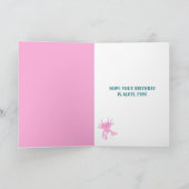 Schattigee Axolotl roze salamander gepersonaliseer Kaart (Binnen)