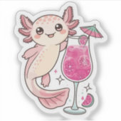 Schattigee Axolotl Sticker - Dragon Fruit Spritzer (Voorkant)