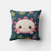 Schattigee Axolotl Unieke Print Kussen (Achterkant)