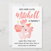 Schattigee Axolotl verjaardagsuitnodigingen Kaart (Voorkant)