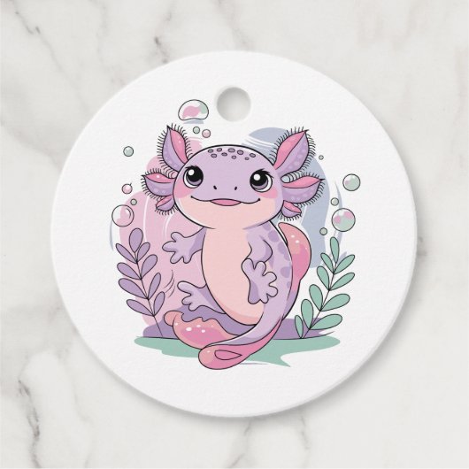 Schattigee axolotls bedankjes labels (Voorkant)