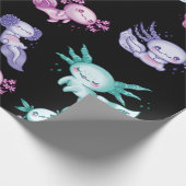 Schattigee axolotls cadeaupapier (Hoek)