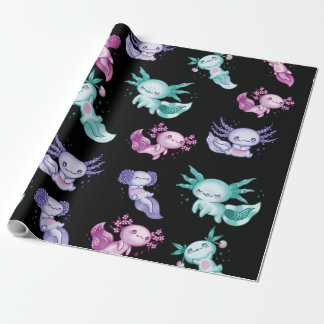 Schattigee axolotls cadeaupapier