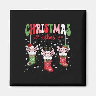 Schattigee Axolotls in Sokken Xmas Lights Japanese Magneet