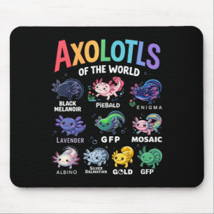 Schattigee Axolotls van de wereld Kawaii Axolotl S Muismat