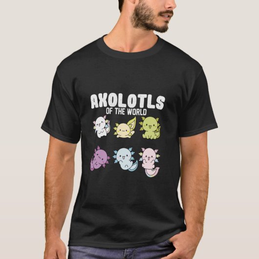 Schattigee axolotls van de wereldsoorten axolotls  t-shirt (Voorkant)