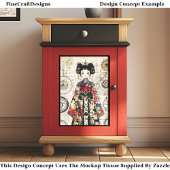 Schattigee Aziatische Clockpunk Doll in Kimono CK6 Tissuepapier