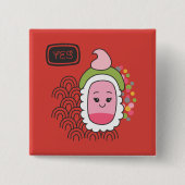 Schattigee Aziatische Kawaii Sushi Vierkante Button 5,1 Cm (Voorkant)